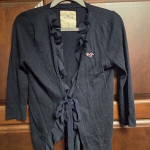Hollister Dark Blue Ruffle Cardigan